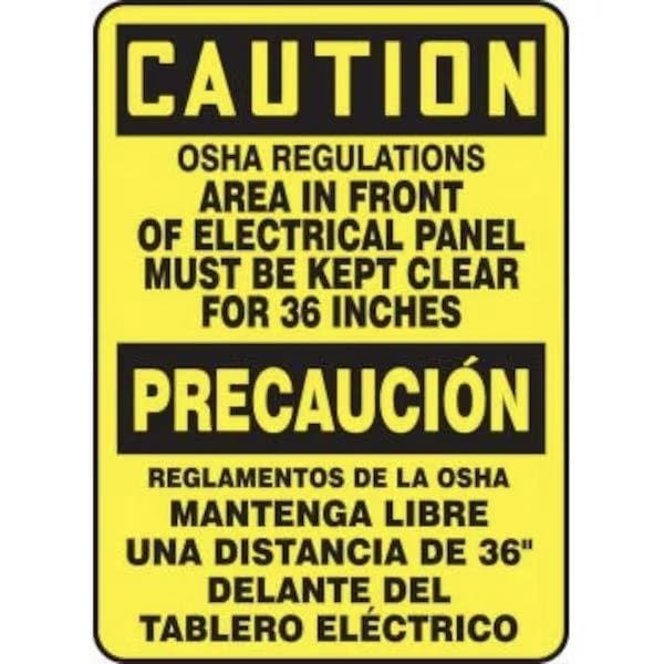 Accuform BILINGUAL OSHA CAUTION SIGN OSHA SBMELC648XP SBMELC648XP - main